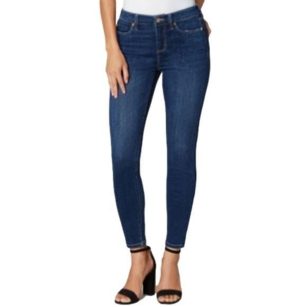Blank NYC Mid Rise Skinny Jeans Dark Wash Raw Hem Blue Denim Size 24 04Z-1518